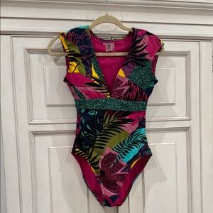 Bleu Rod Beattie Multicolor Tropical One Piece Swimsuit